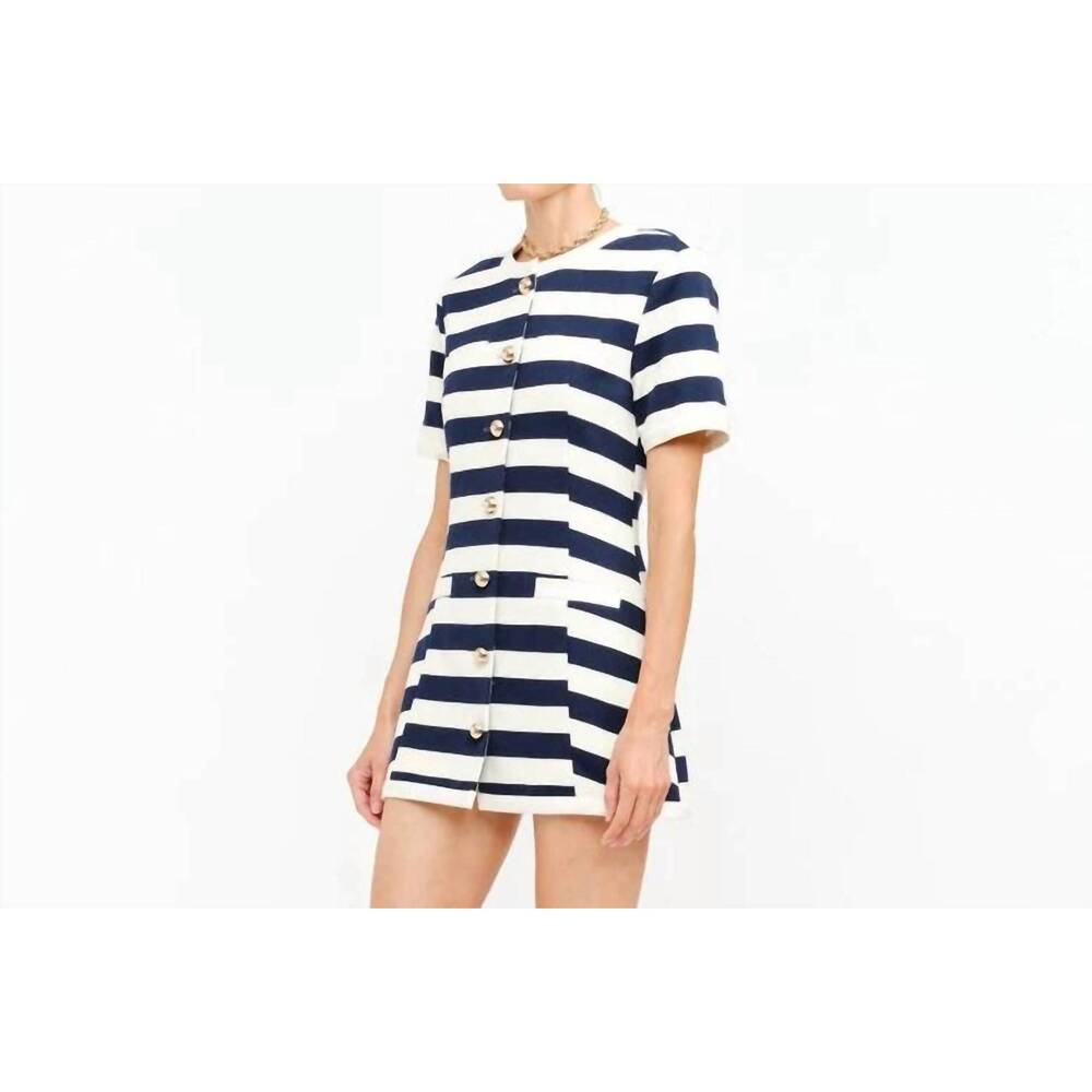 NEW SOFIE THE LABEL classic striped mini dress in black - Picture 3 of 3